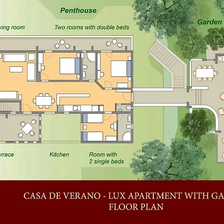 Casa De Verano - Penthouse In With The Private Garden Apartment *